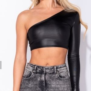 One arm crop top
